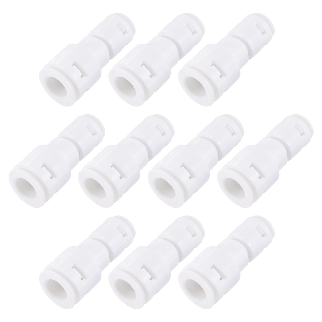 uxcell Uxcell Quick Connector 1/4" to 3/8" Push Fit Straight Connect Fittings for RO Water Purifier, 43mm White 10Pcs
