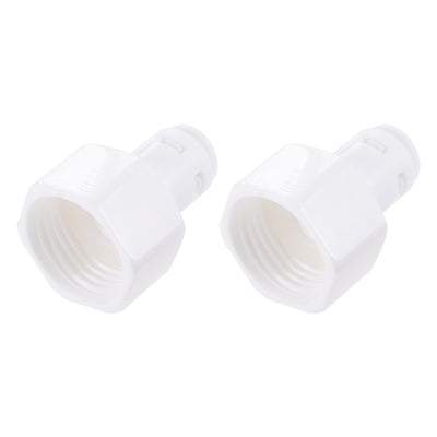 Harfington Uxcell Quick Connector G1/2 Female Thread to 1/4" Tube, Straight Connect Fittings for Water Purifier, 34mm White 2Pcs