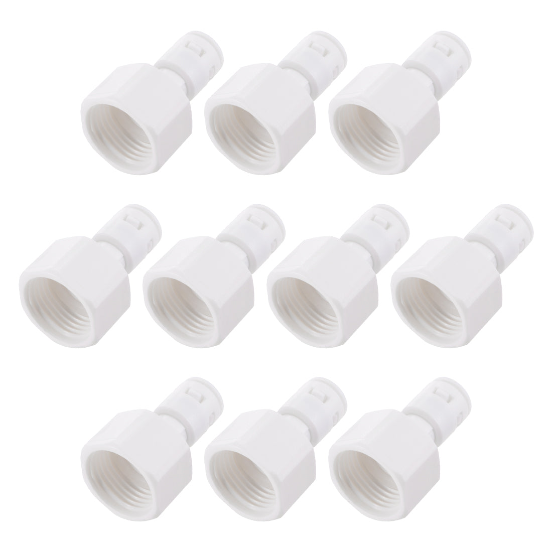 uxcell Uxcell Quick Connector G1/2 Female Thread to 1/4" Tube, Straight Connect Fittings for Water Purifier, 40mm White 10Pcs