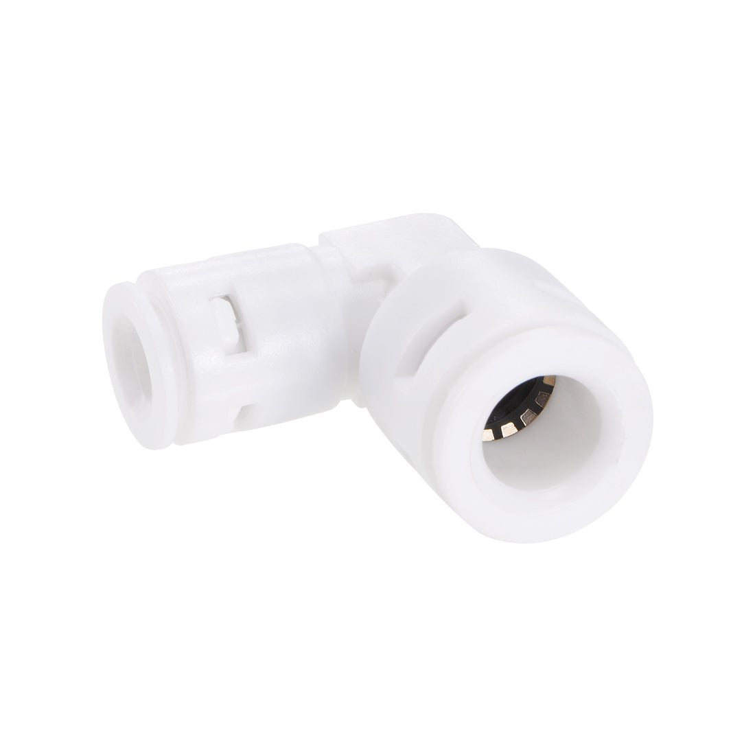 uxcell Uxcell Quick Connector L Type 1/4" to 3/8" Push Fit Elbow Connect Fittings for Water Purifier, 34x33mm White 5Pcs