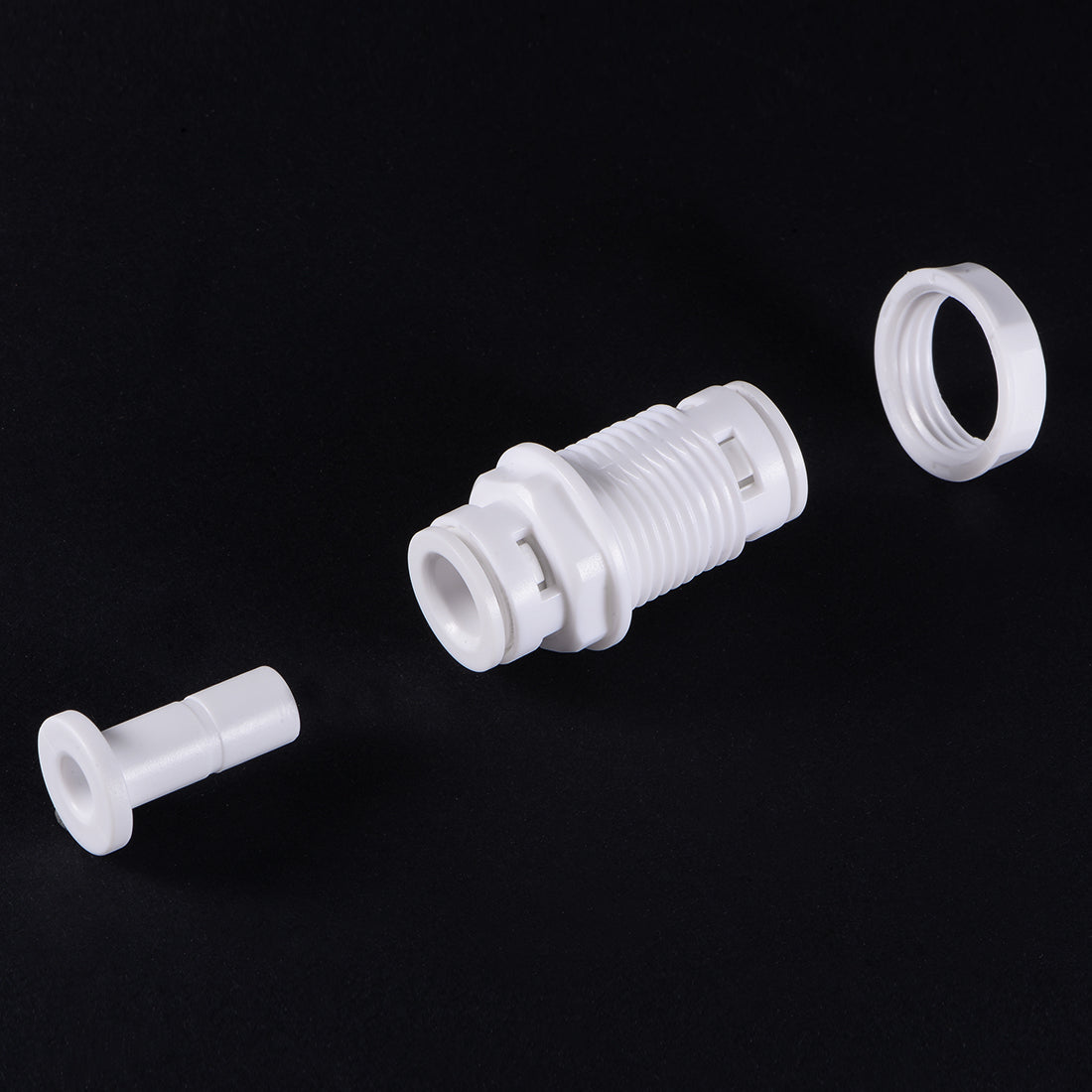 uxcell Uxcell Quick Union Bulkhead Connector 3/8" to 3/8", Straight Connect Fittings for RO Water Purifier, 45mm White 5Pcs