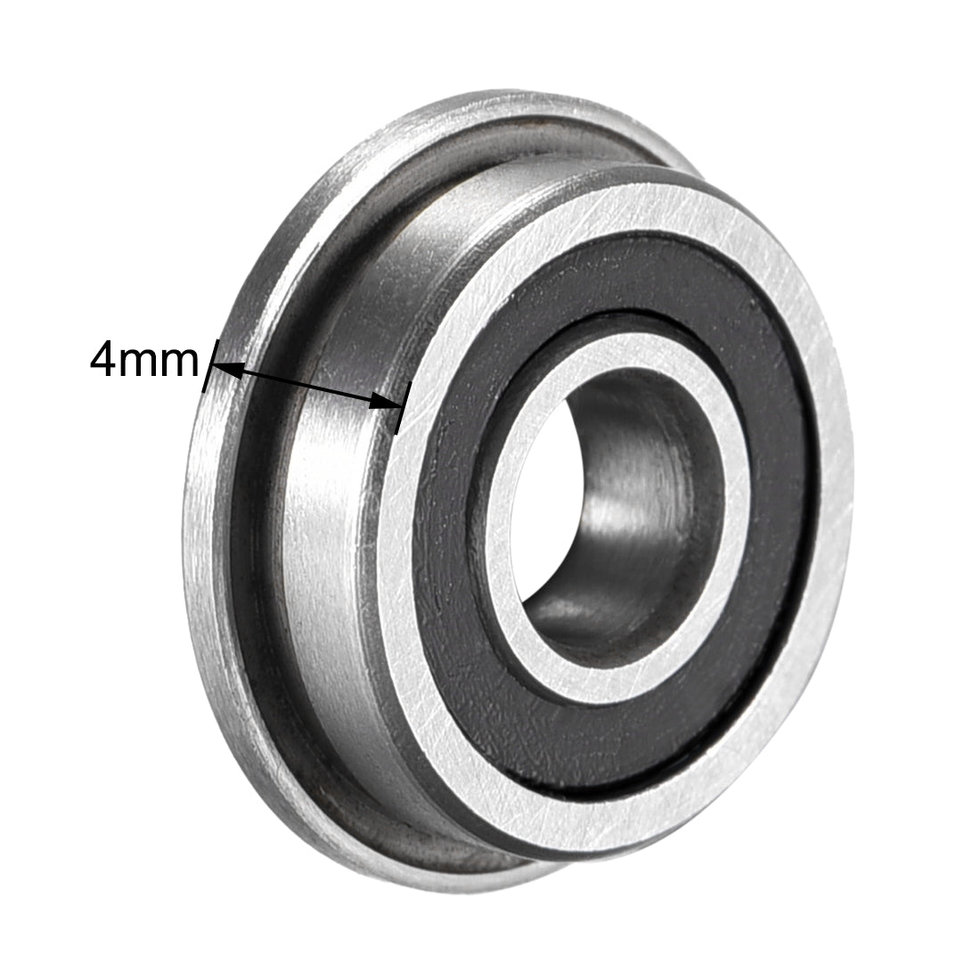 uxcell Uxcell F695-2RS Flange Ball Bearing 5x13x4mm Double Sealed Chrome Steel Bearings 5pcs