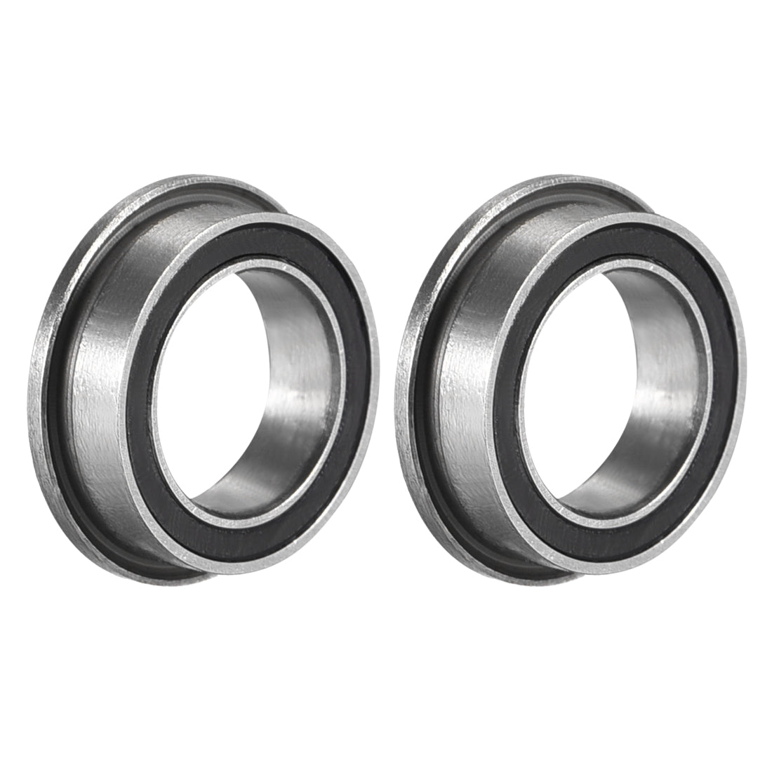 uxcell Uxcell MF128-2RS Flange Ball Bearing 8x12x3.5mm Sealed Chrome Steel Bearings 2pcs
