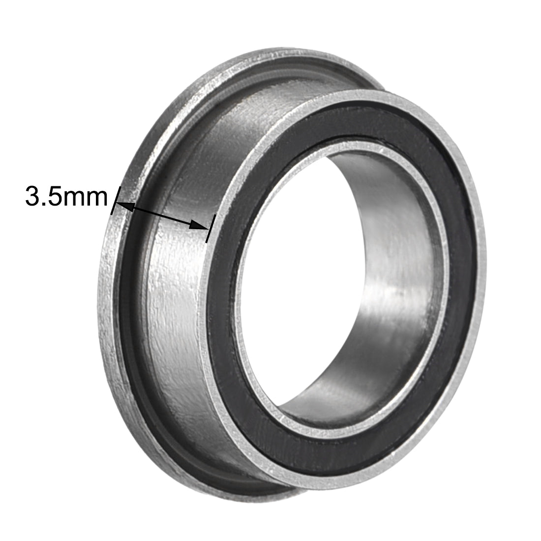 uxcell Uxcell MF128-2RS Flange Ball Bearing 8x12x3.5mm Sealed Chrome Steel Bearings 5pcs