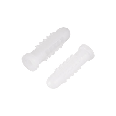 Harfington Uxcell 6x25mm Plastic Bolts Expansion Pipe Column Frame Fixings White 30pcs