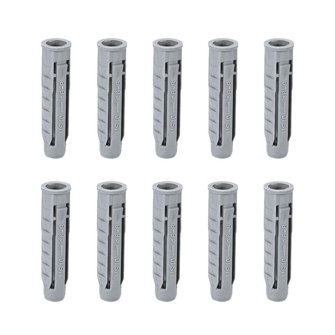 uxcell Uxcell 10x48mm Plastic Expansion Tube Bolts Column Frame Fixings Gray 50pcs