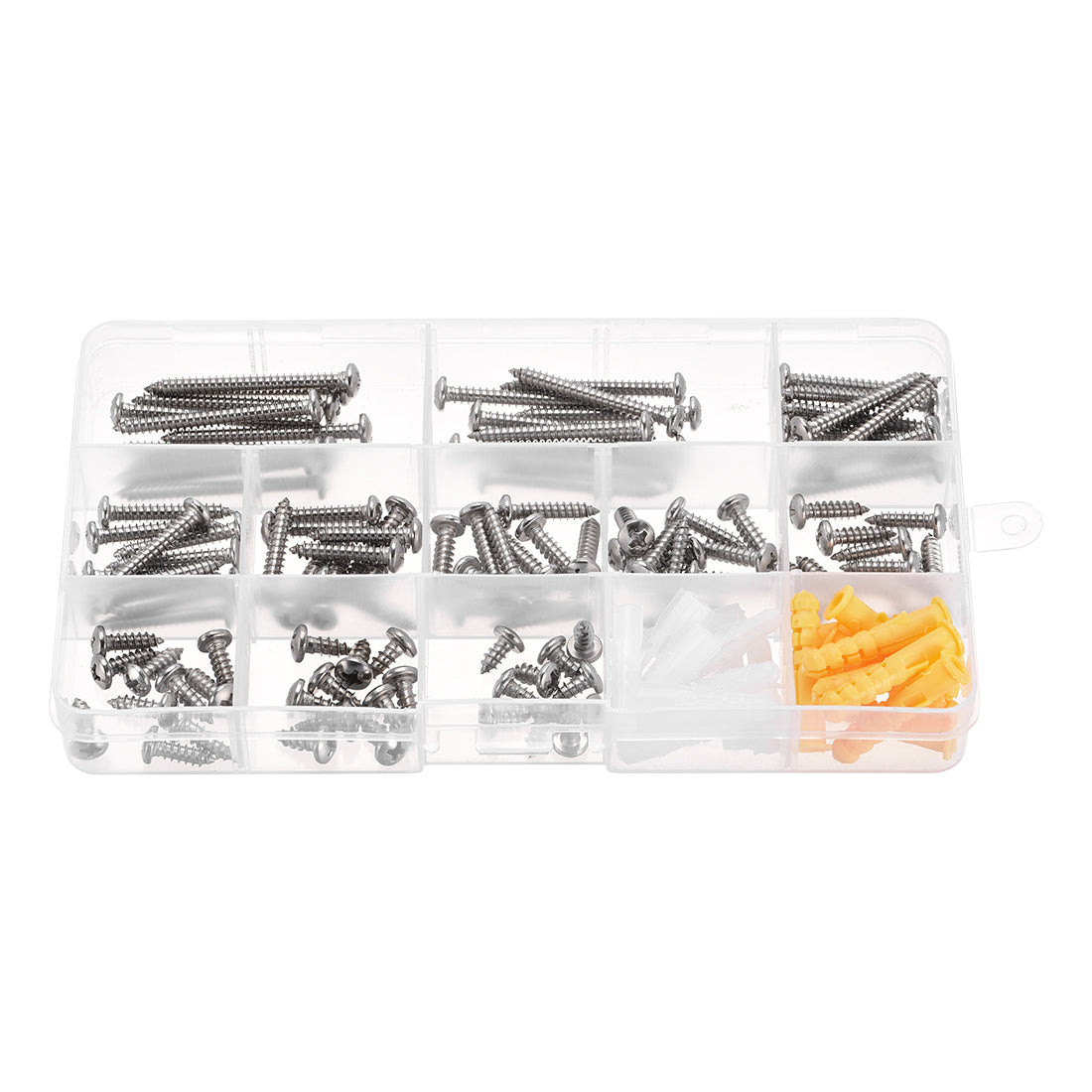 uxcell Uxcell Plastic Expansion Tube Screw Assortment Kit for Drywall White Yellow 130pcs