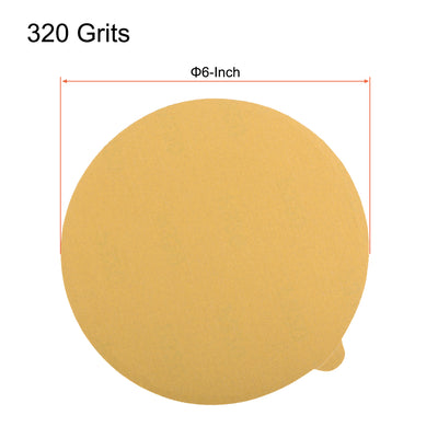 Harfington Uxcell 6-Inch PSA Sanding Disc Aluminum Oxide Adhesive Back Yellow 320 Grit 2 Pcs