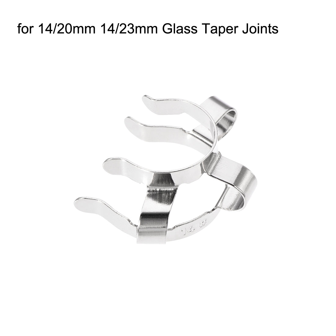 uxcell Uxcell Joint Clip Lab Clamp Mounting Clips for Glass Taper Joints Laboratory Tool Silver Tone 2Pcs