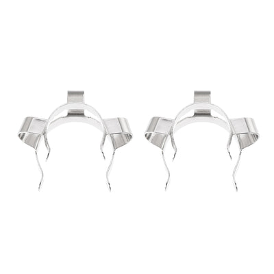 Harfington Uxcell Joint Clip Lab Clamp Mounting Clips for Glass Taper Joints Laboratory Tool Silver Tone 2Pcs