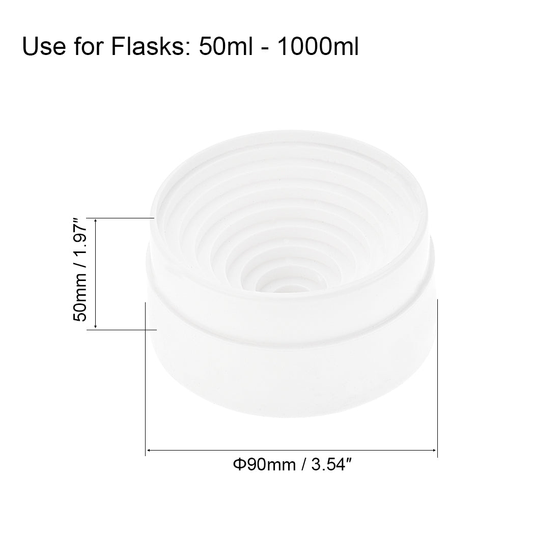 uxcell Uxcell Lab Flask Support Plastic Stand 90mm Diameter Round Bottom Holder for 50ml-1000ml Flasks White
