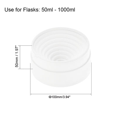 Harfington Uxcell Lab Flask Support Plastic Stand 90mm Diameter Round Bottom Holder for 50ml-1000ml Flasks White 2Pcs