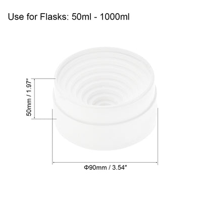 Harfington Uxcell Lab Flask Support Plastic Stand 90mm Diameter Round Bottom Holder for 50ml-1000ml Flasks White 3Pcs