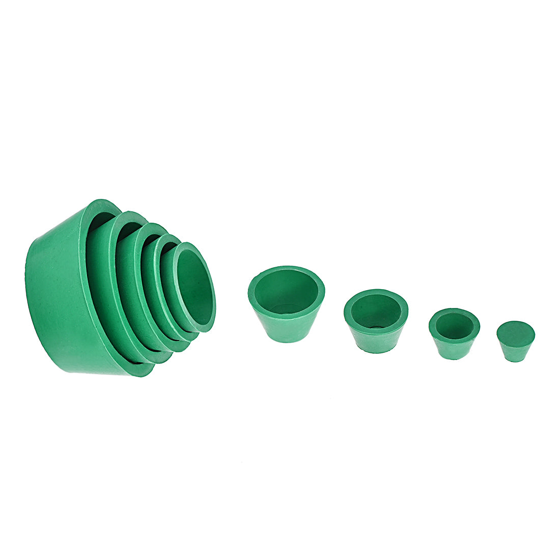 uxcell Uxcell Filter Adapter Funnel Flask Cones Set Tapered  Rubber 9 Sizes Green