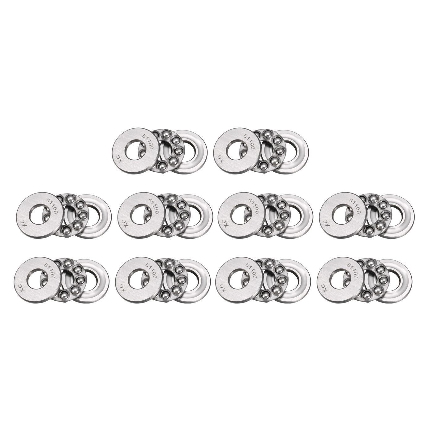 uxcell Uxcell 51100 Miniature Thrust Ball Bearing 10x24x9mm Chrome Steel with Washer 10Pcs