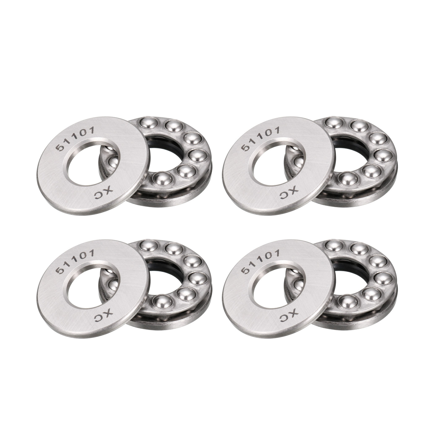 uxcell Uxcell 51101 Miniature Thrust Ball Bearing 12x26x9mm Chrome Steel with Washer 4pcs