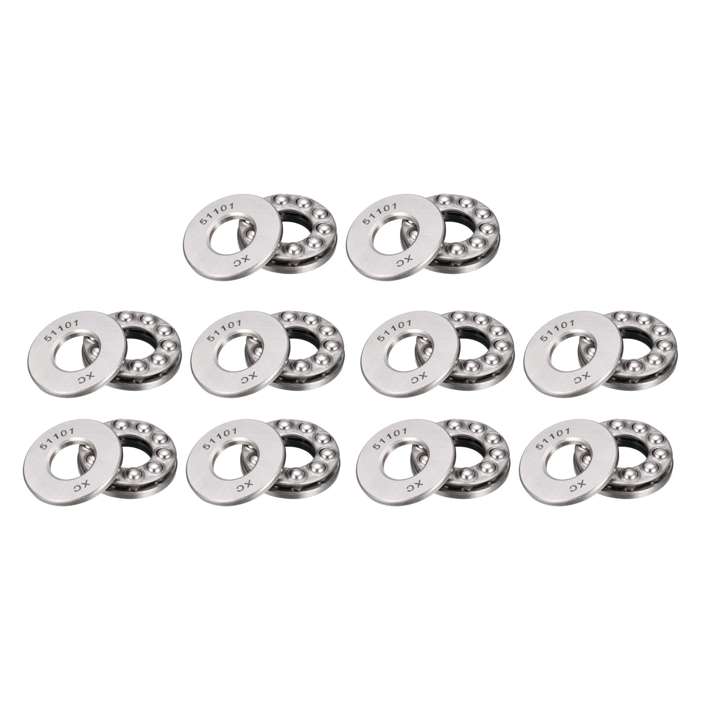 uxcell Uxcell 51101 Miniature Thrust Ball Bearing 12x26x9mm Chrome Steel with Washer 10pcs