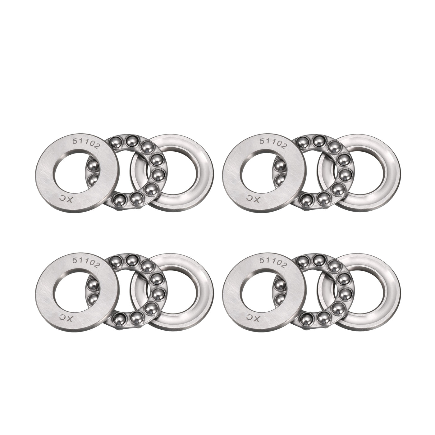 uxcell Uxcell 51102 Miniature Thrust Ball Bearing 15x28x9mm Chrome Steel with Washer 4pcs
