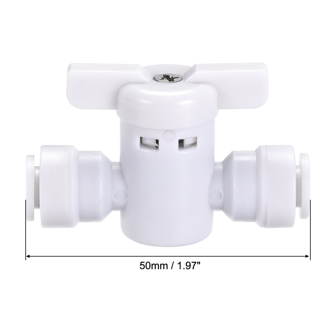 uxcell Uxcell Ball Valve Quick Connect Fitting, 1/4" Tube Outer Diameter, for Water Purifiers, White 10Pcs
