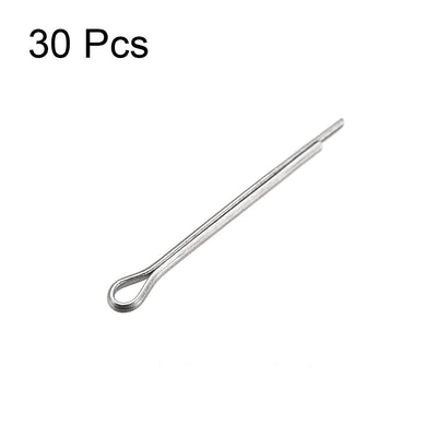 Harfington Uxcell Split Cotter Pin -  304 Stainless Steel 2-Prongs Silver Tone 30Pcs