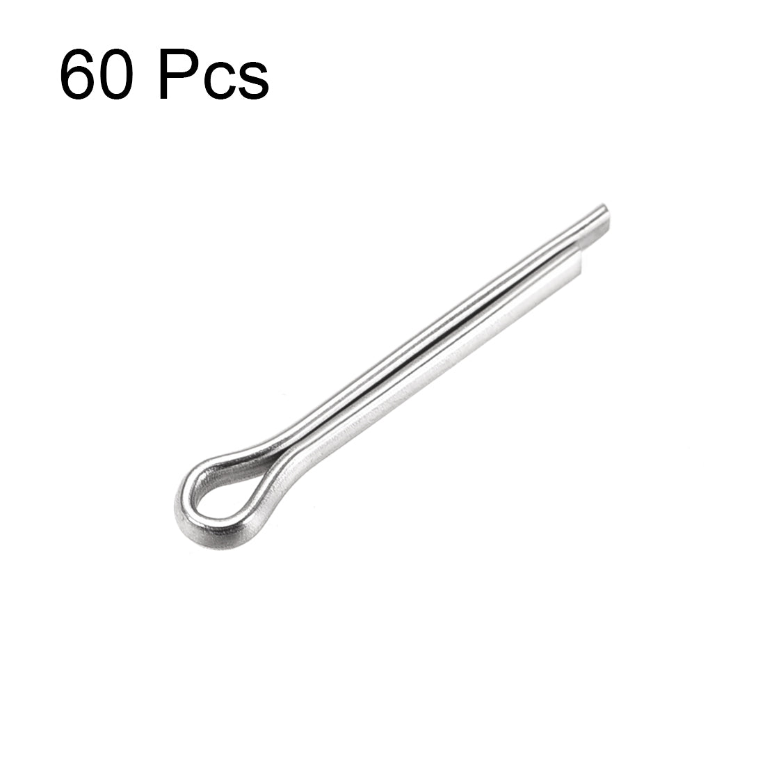 uxcell Uxcell Split Cotter Pin -  304 Stainless Steel 2-Prongs Silver Tone 60Pcs