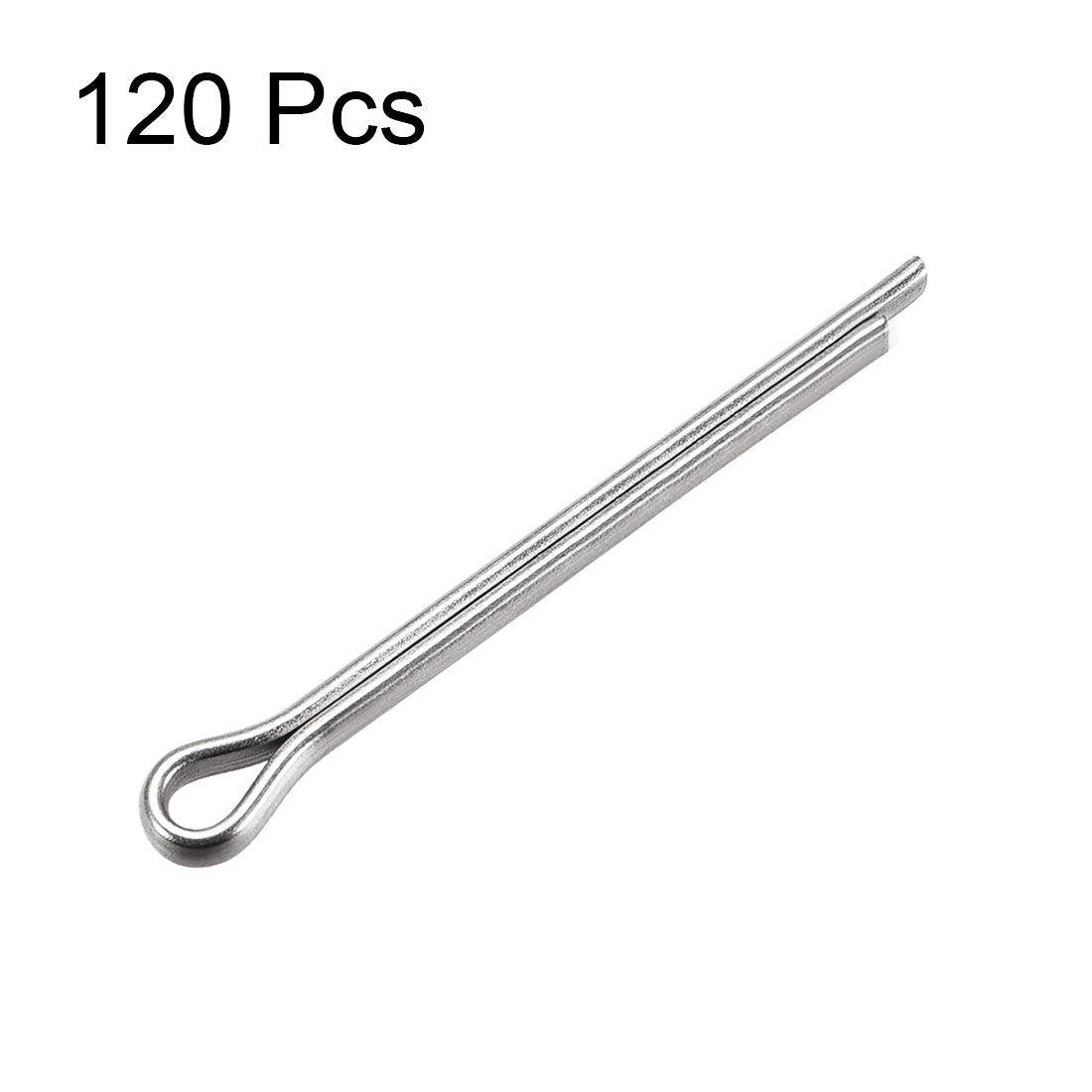 uxcell Uxcell Split Cotter Pin -  304 Stainless Steel 2-Prongs Silver Tone 120Pcs