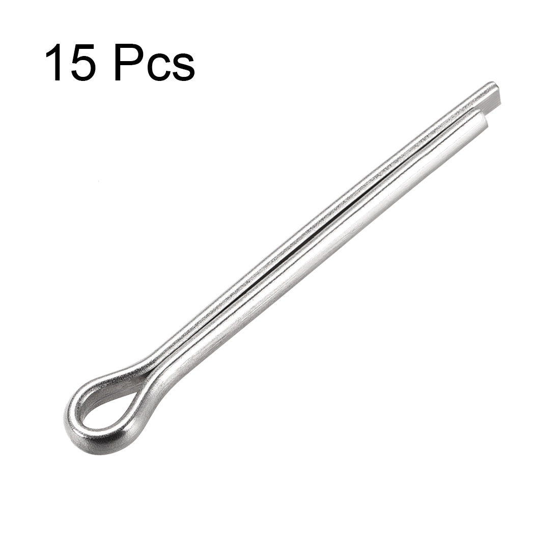 uxcell Uxcell Split Cotter Pin -  304 Stainless Steel 2-Prongs Silver Tone 15Pcs