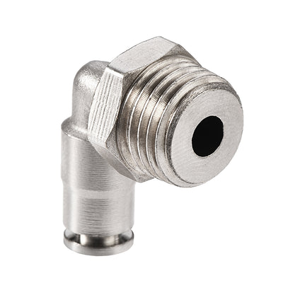 Harfington Uxcell Push to Connect Tube Fitting 6mm Tube to 1/4PT Male Elbow L Shape