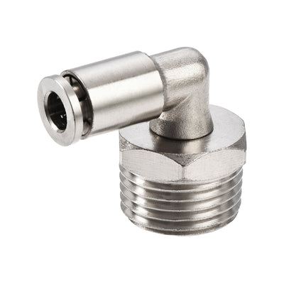 Harfington Uxcell Push to Connect Tube Fitting 6mm Tube to 1/2PT Male Elbow L Shape