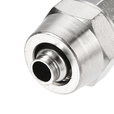 Harfington Uxcell Compression Tube Fitting Nickel Plating for 6mm Pneumatic Hose Tube 2pcs