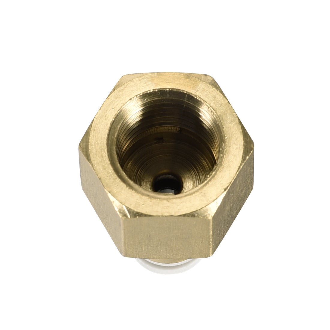 uxcell Uxcell Push to Connect Tube Fittings 4mm Tube OD x 1/4 PT Female Golden Tone