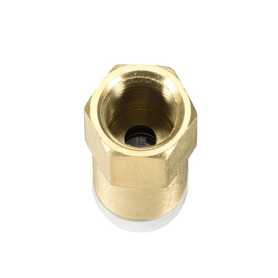 Harfington Uxcell Push to Connect Tube Fittings 6mm Tube OD x 1/8 PT Female Golden Tone