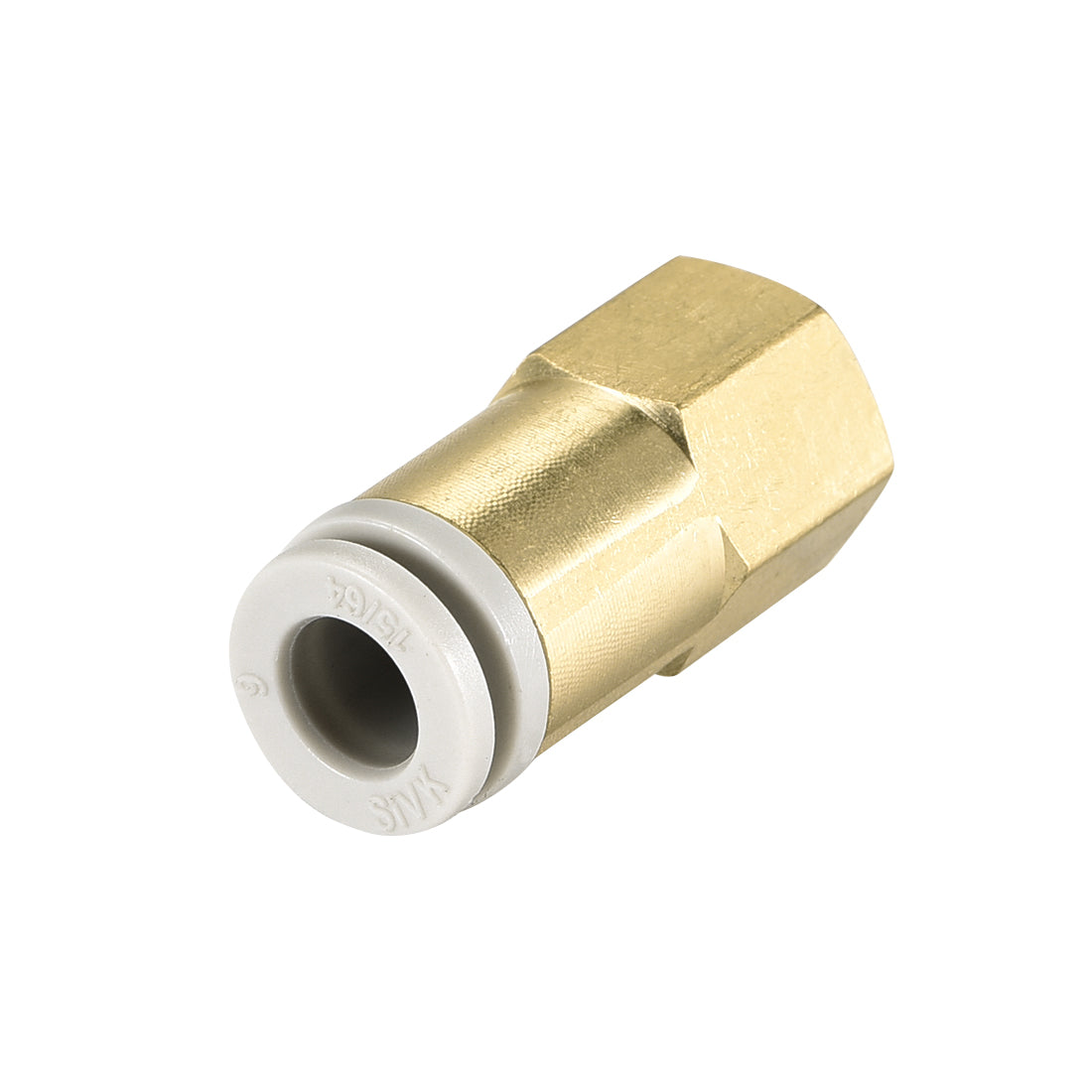 uxcell Uxcell Push to Connect Tube Fittings 6mm Tube OD x 1/8 PT Female Golden Tone