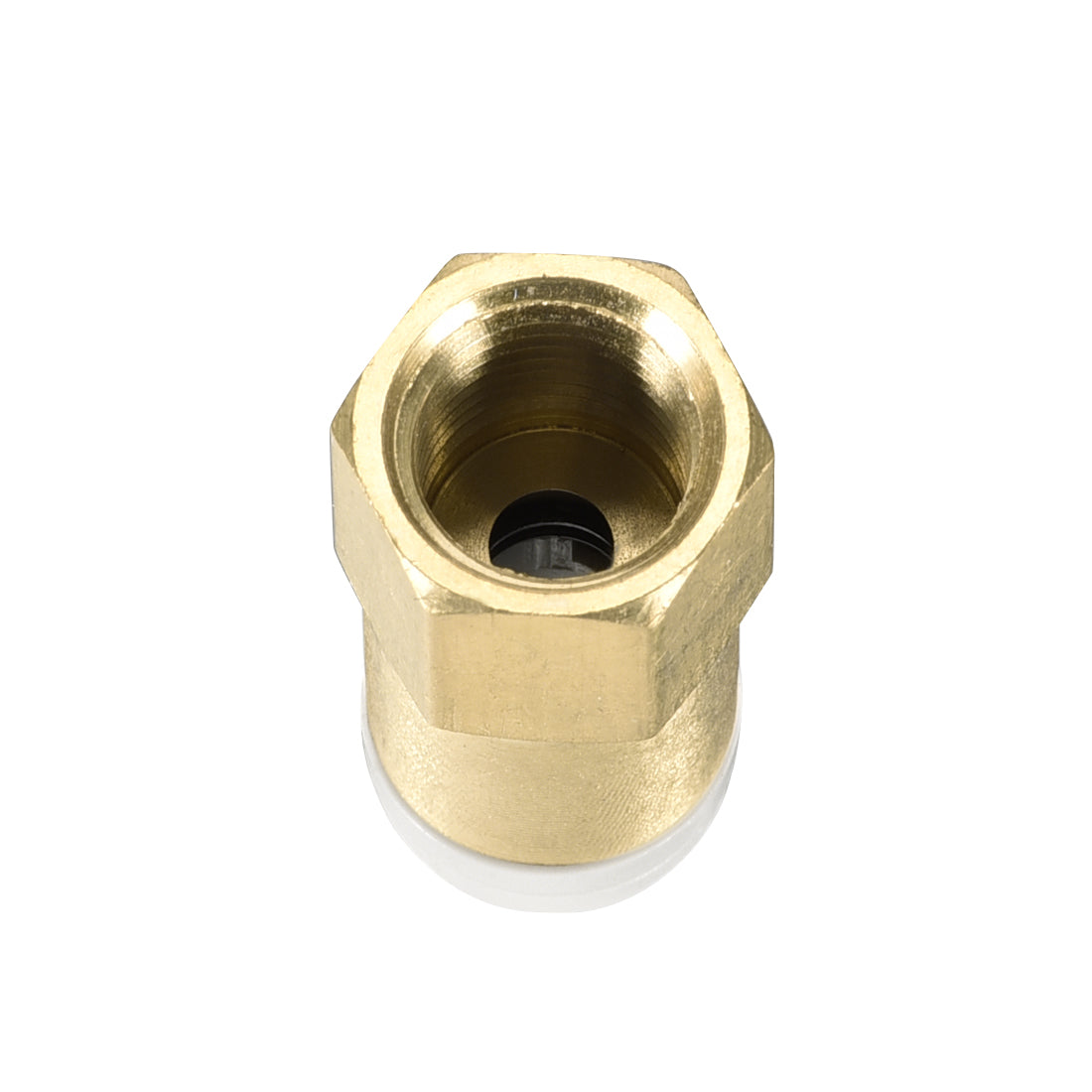 uxcell Uxcell Push to Connect Tube Fittings 6mm Tube OD x 1/8 PT Female Golden Tone 5Pcs
