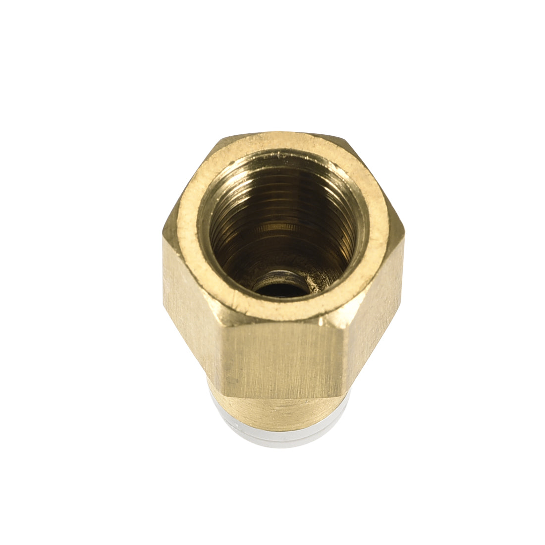 uxcell Uxcell Push to Connect Tube Fittings 6mm Tube OD x 1/4 PT Female Golden Tone