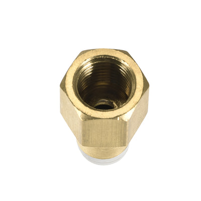 Harfington Uxcell Push to Connect Tube Fittings 6mm Tube OD x 1/4 PT Female Golden Tone