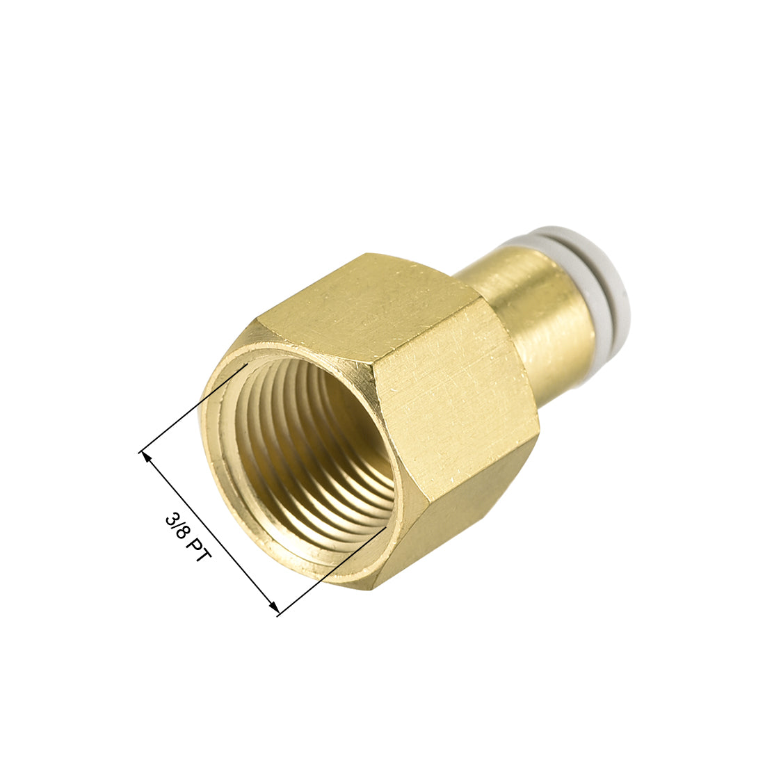 uxcell Uxcell Push to Connect Tube Fittings 6mm Tube OD x 3/8 PT Female Golden Tone 2Pcs