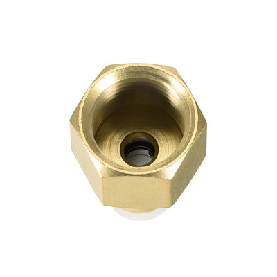 Harfington Uxcell Push to Connect Tube Fittings 6mm Tube OD x 3/8 PT Female Golden Tone 2Pcs