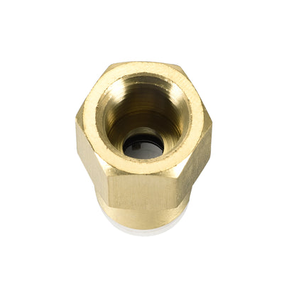 Harfington Uxcell Push to Connect Tube Fittings 8mm Tube OD x 1/4 PT Female Golden Tone