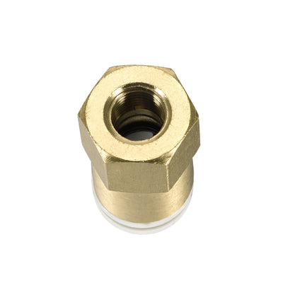 Harfington Uxcell Push to Connect Tube Fittings 10mm Tube OD x 1/8 PT Female Golden Tone 2Pcs