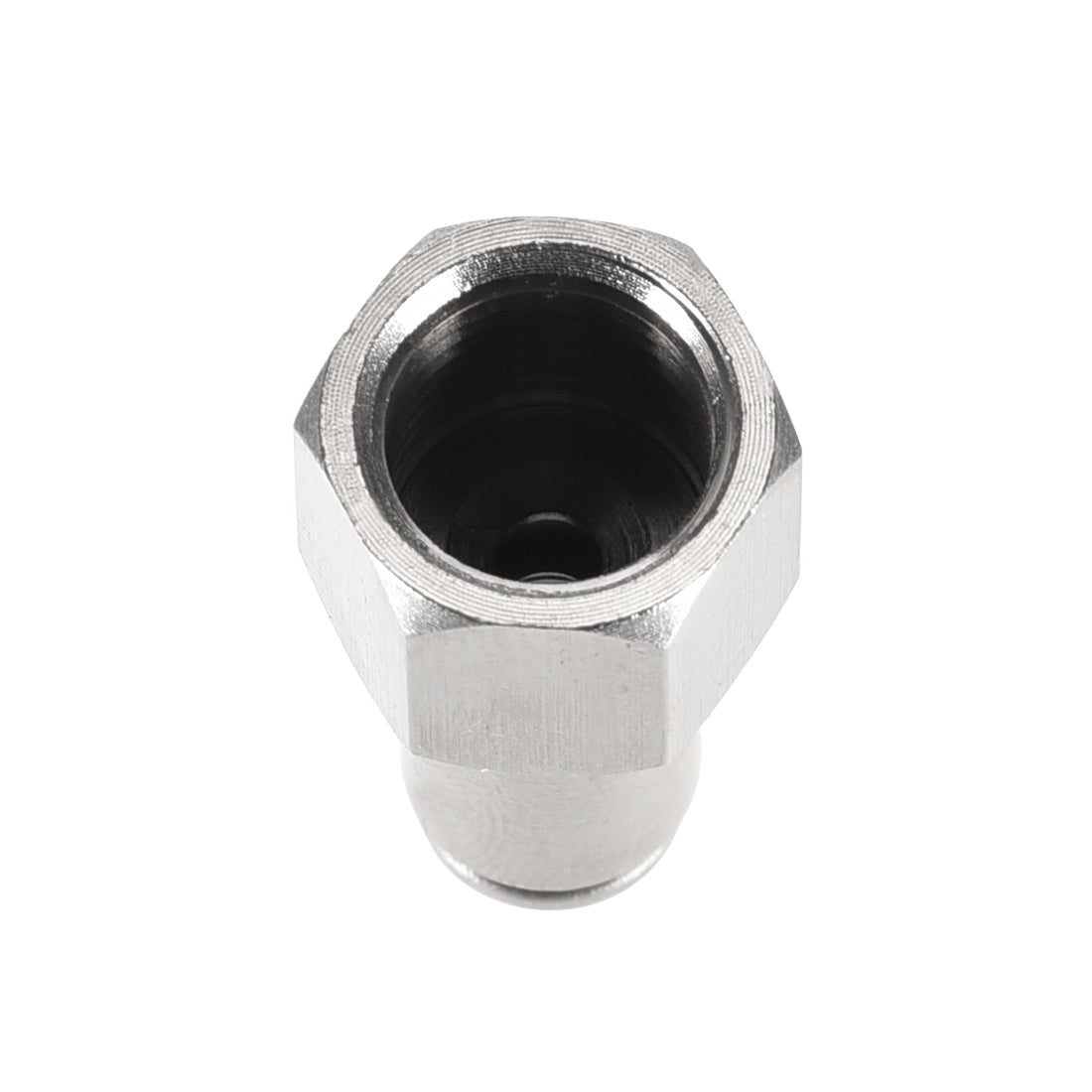 uxcell Uxcell Push to Connect Tube Fittings 4mm Tube OD x 1/8 PT Female Straight Pneumatic Connector Pipe Fitting Silver Tone 2Pcs