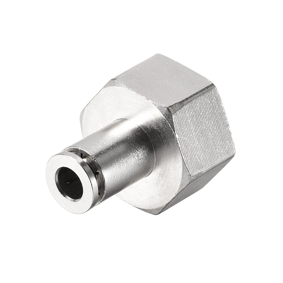 uxcell Uxcell Push to Connect Tube Fittings 6mm Tube OD x 1/2 PT Female Silver Tone