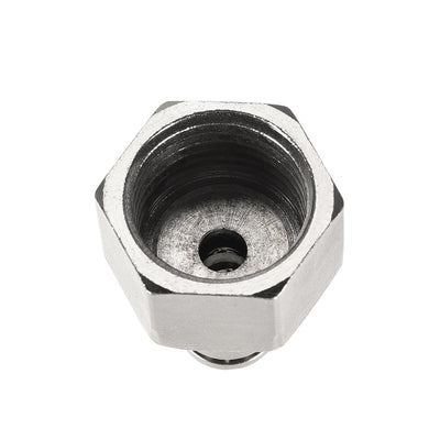 Harfington Uxcell Push to Connect Tube Fittings 6mm Tube OD x 1/2 PT Female Silver Tone 2Pcs
