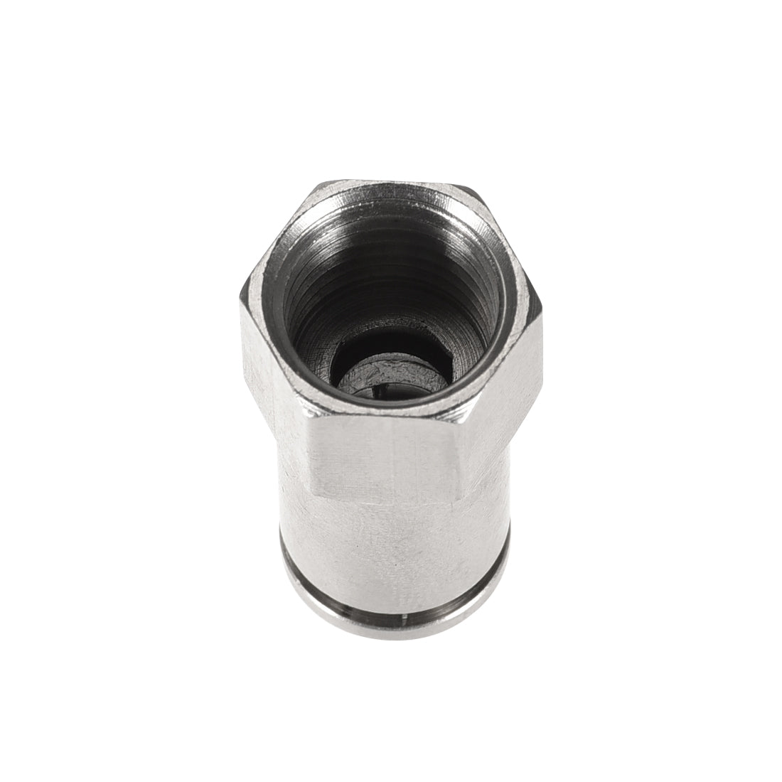 uxcell Uxcell Push to Connect Tube Fittings 8mm Tube OD x 1/4 PT Female Silver Tone 2Pcs