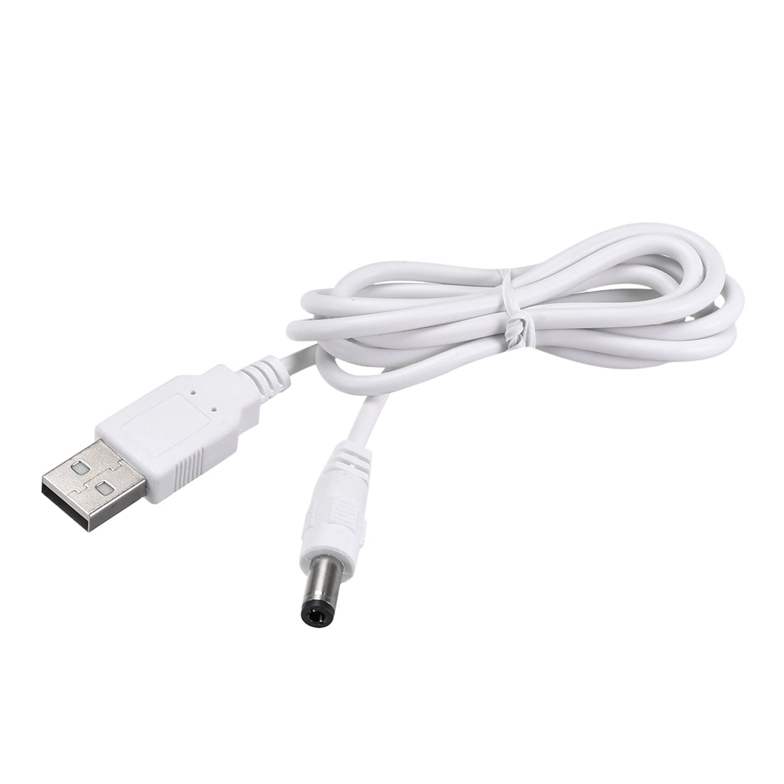 uxcell Uxcell 2Pcs USB 2.0 a Type Male to DC5V Power Plugs Barrel Connector Charge Cable White