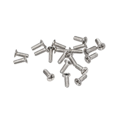 Harfington Uxcell M1.4 x 4mm Tiny Screws Phillips Flat Head Screws Carbon Steel Machine Screws for Glasses Spectacles Watch and Other Small Electronics 500pcs