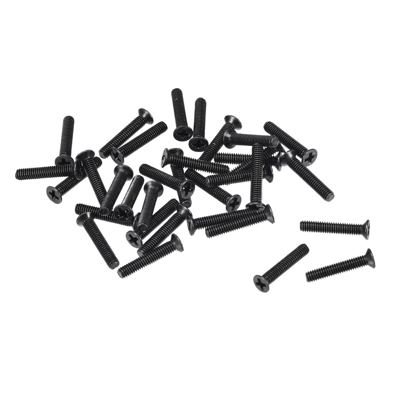 uxcell Uxcell M2.5 x 14mm Phillips Flat Head Screws Carbon Steel Machine Screws Black for Home Office Computer Case Appliance Equipment 350pcs