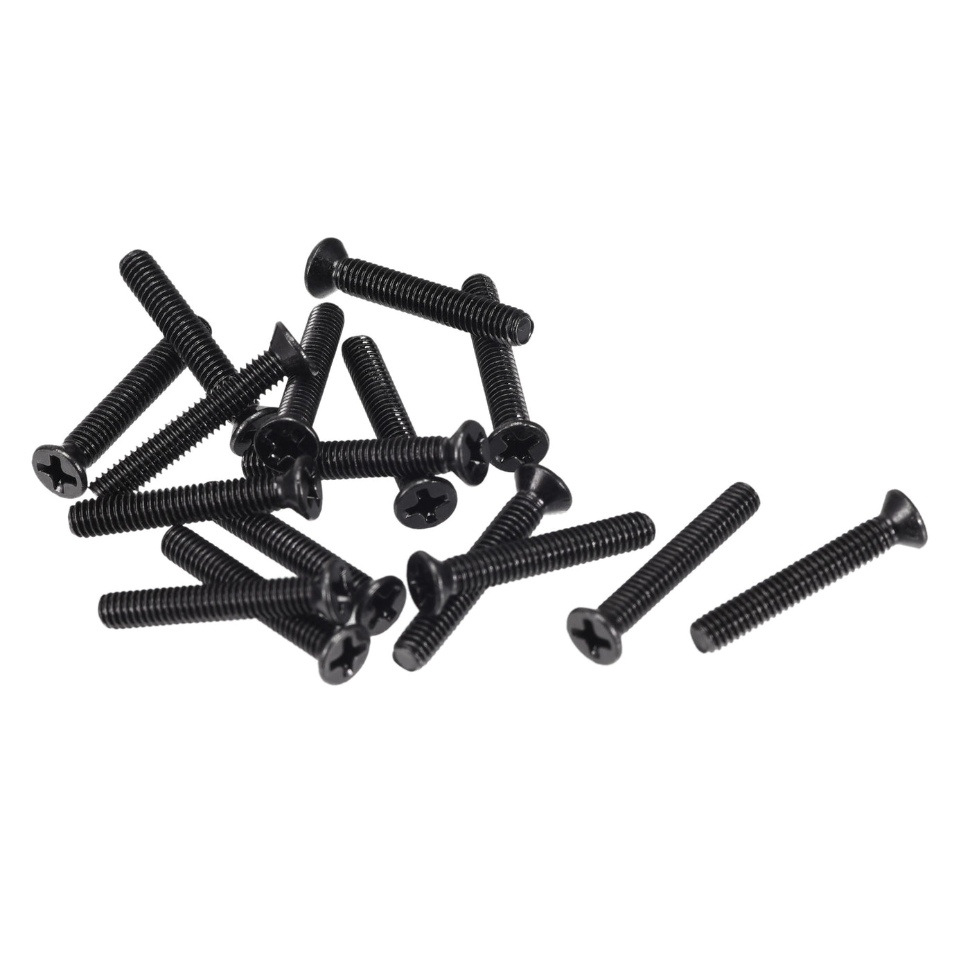 uxcell Uxcell M2.5 x 16mm Phillips Flat Head Screws Carbon Steel Machine Screws Black for Home Office Computer Case Appliance Equipment 350pcs