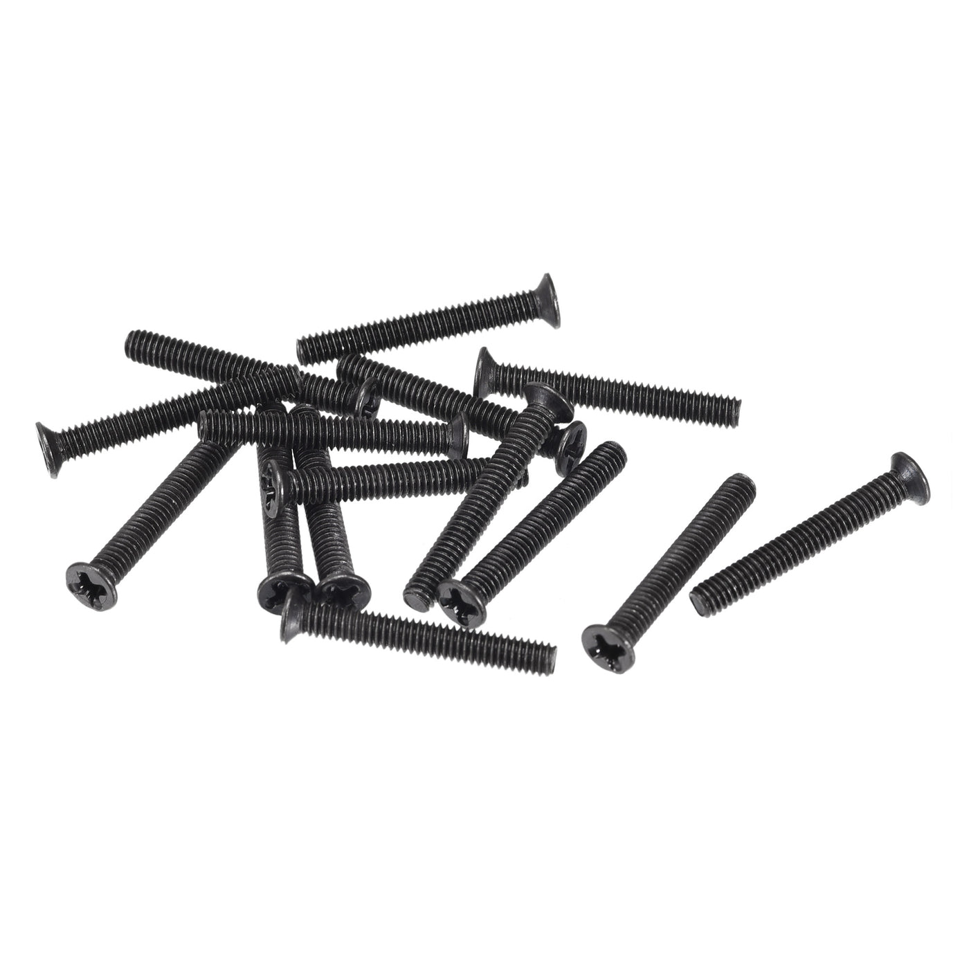 uxcell Uxcell M2.5 x 18mm Phillips Flat Head Screws Carbon Steel Machine Screws Black for Home Office Computer Case Appliance Equipment 350pcs