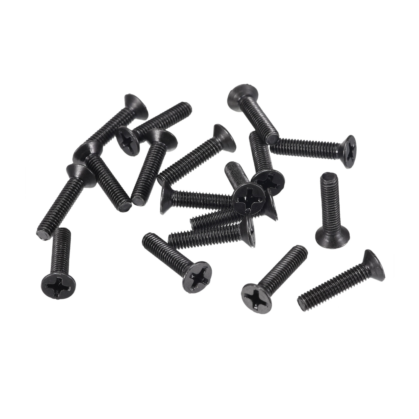 uxcell Uxcell M3.5 x 16mm Phillips Flat Head Screws Carbon Steel Machine Screws Black for Home Office Computer Case Appliance Equipment 50pcs